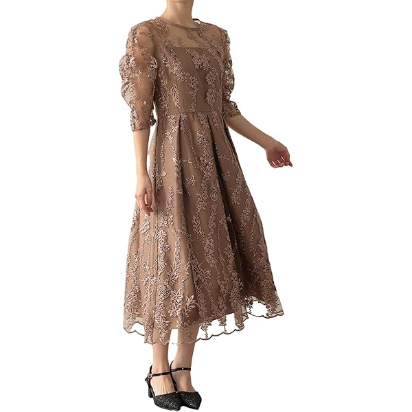 Amazon.co.jp: etoll Cocoon Sleeve Lace Tight Dress, Dress